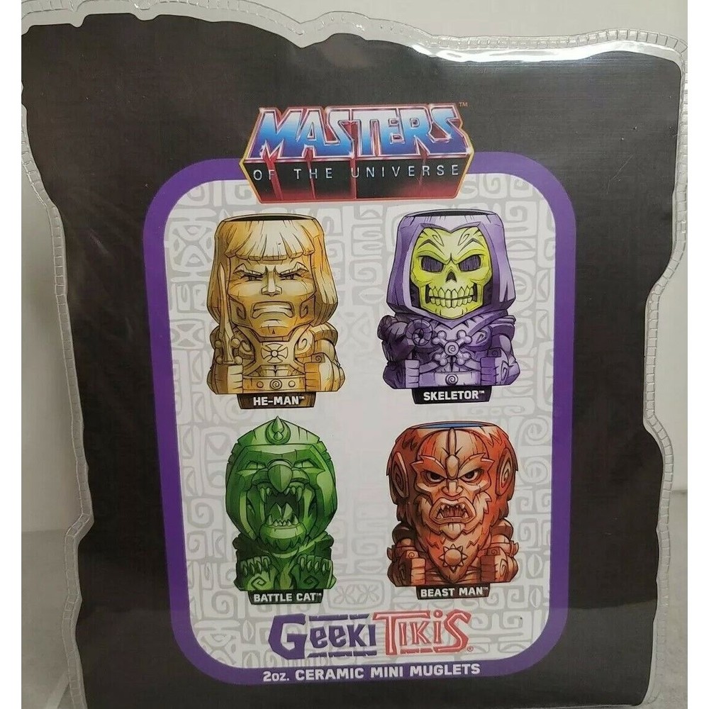 New MOTU Masters Of The Universe Geeki Tikis 4-Piece 2oz Ceramic Mini Muglets